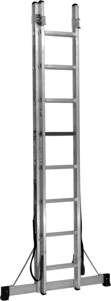 Professionele Reformladder | 2-delig | 2x8 treden | Aluminium | Anti slip | EN 131-1 + 2, NEN 2484, TÜV en GS gecertificeerd