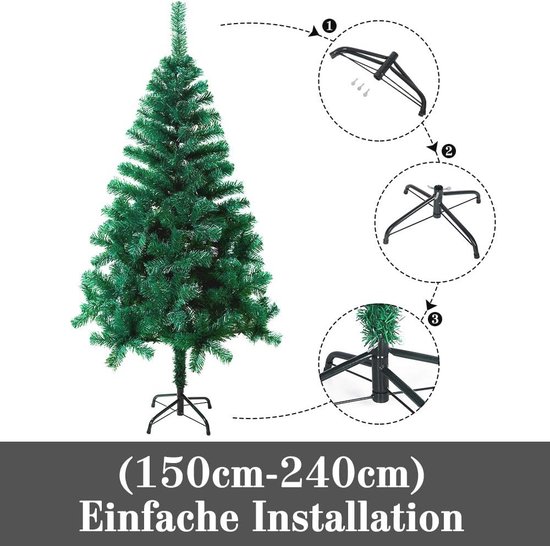 Kunstkerstboom 180 cm met 500 Takken - Snelopbouw en Paraplusysteem - Ideale Kerstversiering voor Binnen en Buiten — afbeelding 4