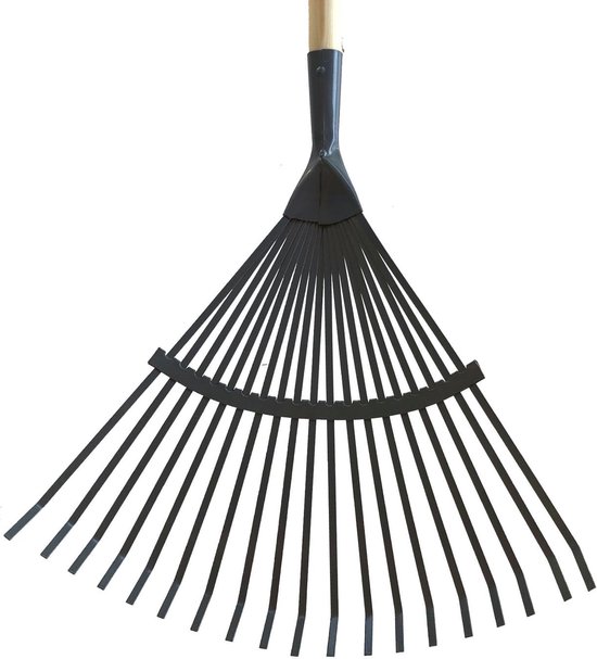 Bladhark voor Tuin en Gazon - Houten Steel, Metalen Tanden, 180 cm — afbeelding 4