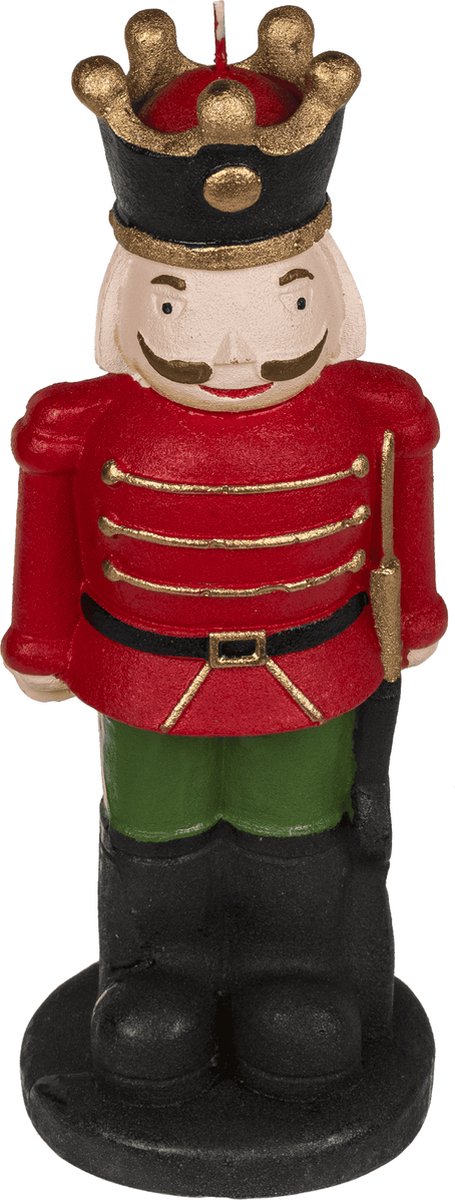 Kerst kaars notenkraker rood 21cm hoog