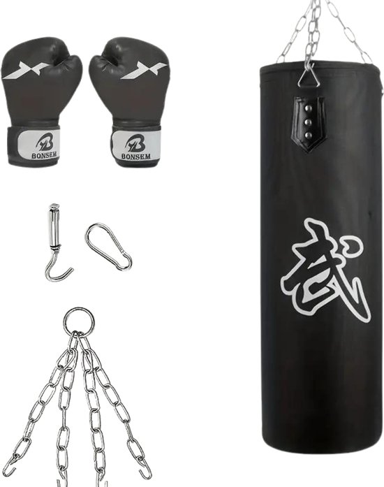 Bokszak Standing Free-Standing Standbox Sack Volwassenen 170 Cm Met Zware Bokszak Met Zuignap Voor Professionals En Beginners Black