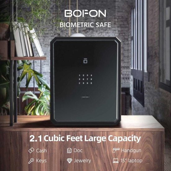 VEVOR Coffre-Fort Biometrique a Empreintes Digitales 48 L Coffre-Fort