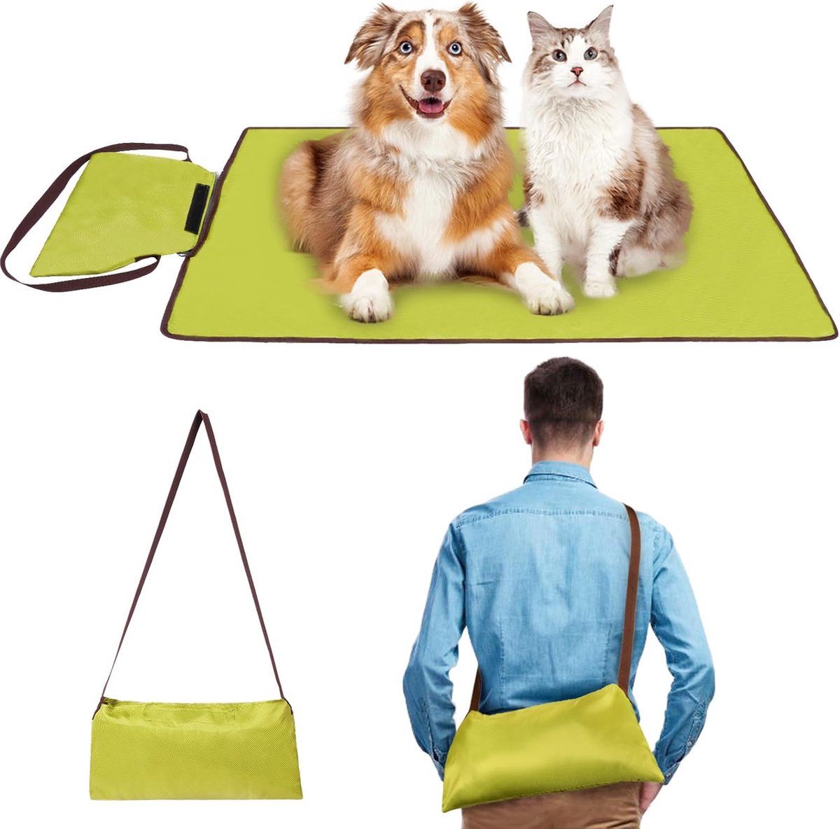 Goodivery ® Opvouwbare Waterdichte Huisdierendeken voor Binnen- en Buitengebruik, 100 x 70 cm, Met Draagtas
