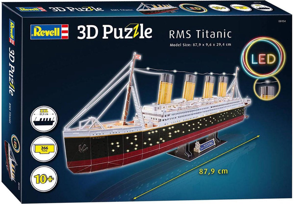 Revell Puzzel - 00154 RMS Titanic Ship - LED Edition 3D Puzzel | bol