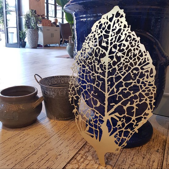 Décoration murale- Décoration murale-Feuille-Décoration murale en métal- Set de 3-Facile à accrocher