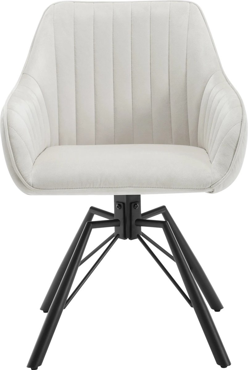 Asaam 2 Stuks/set Ergonomische Draaibare Eetkamerstoelen- Fluwelen Woonkamer Vrijetijdsstoel- Gestoffeerde Lounge Keukenstoel -Met Armleuningen -Zwart