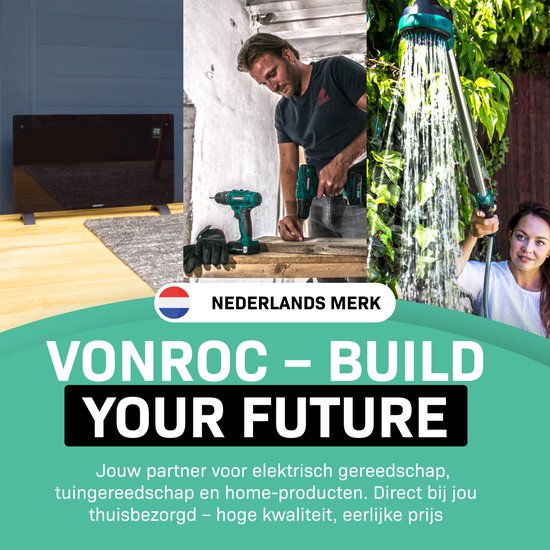 VONROC Behangafstomer – 2000W – Tankcapaciteit 4.5 liter – 3.5m stoomslang