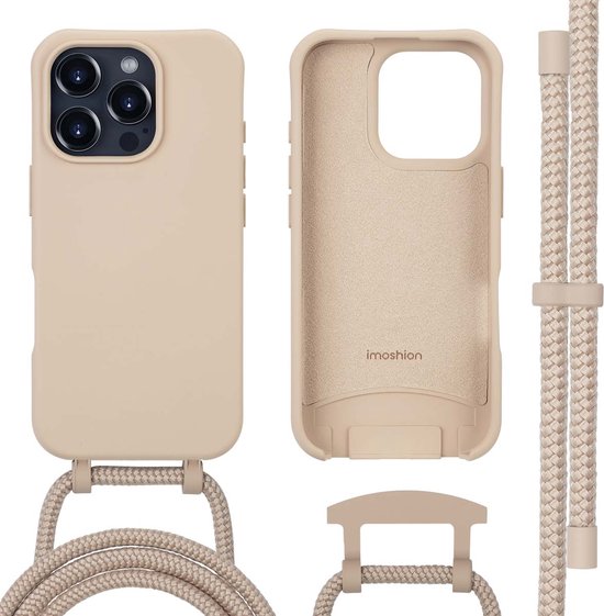 imoshion Hoesje - Geschikt voor iPhone 16 Pro - Color Backcover met afneembaar koord geschikt voor MagSafe - Nude
