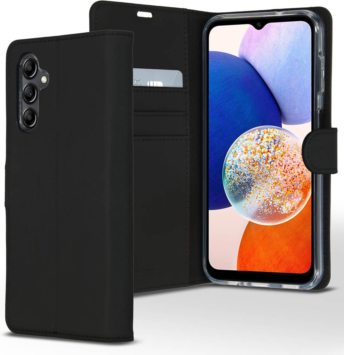 Accezz Hoesje Geschikt voor Samsung Galaxy A14 (5G) / A14 (4G) Hoesje Met Pasjeshouder - Accezz Wallet Softcase Bookcase - Zwart