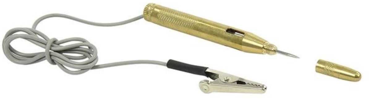 Pro Plus Spanningszoeker - messing - met Priem 6 / 24 Volt -