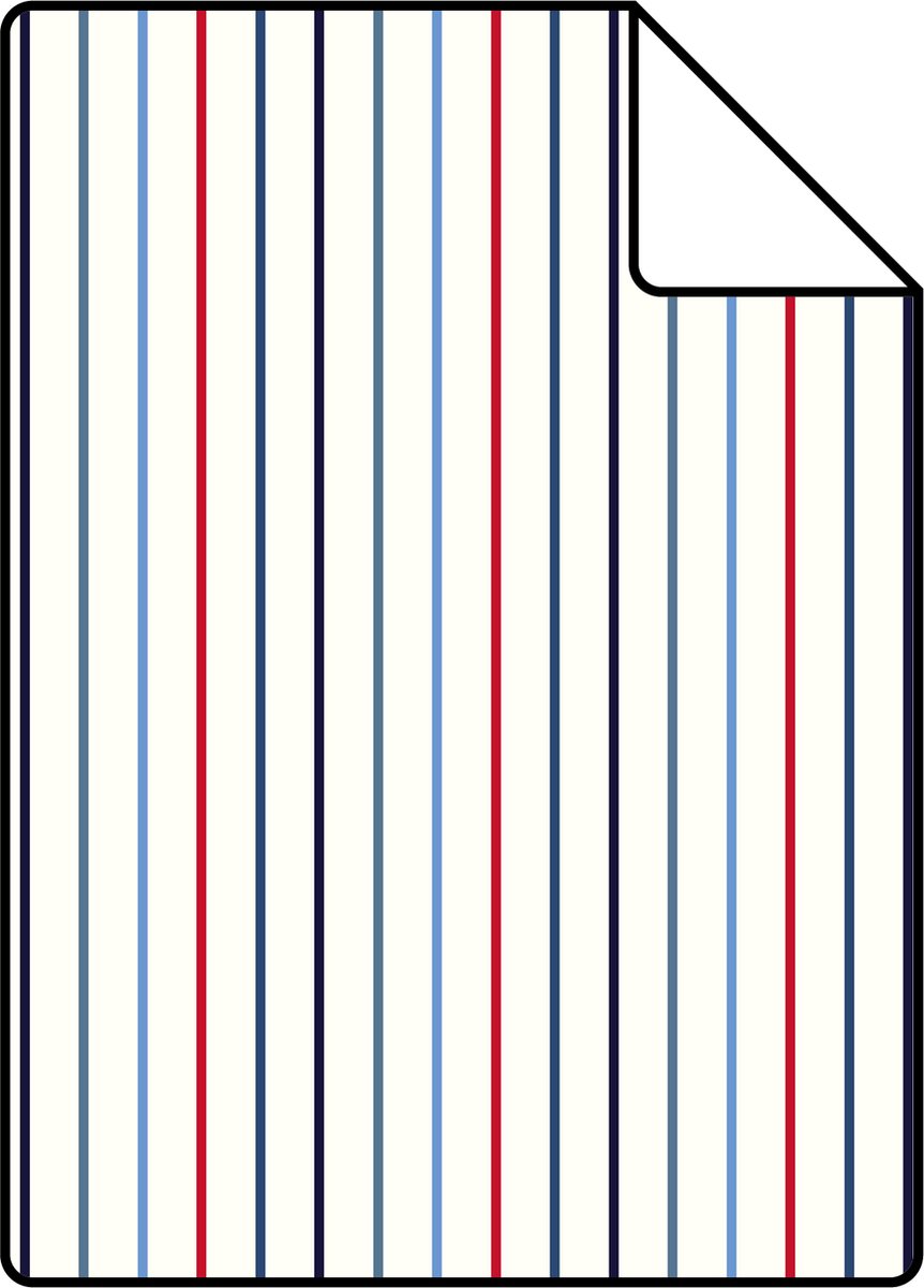 Proefstaal ESTAhome behang strepen blauw en rood - 26.5 x 21 cm - 137308-S