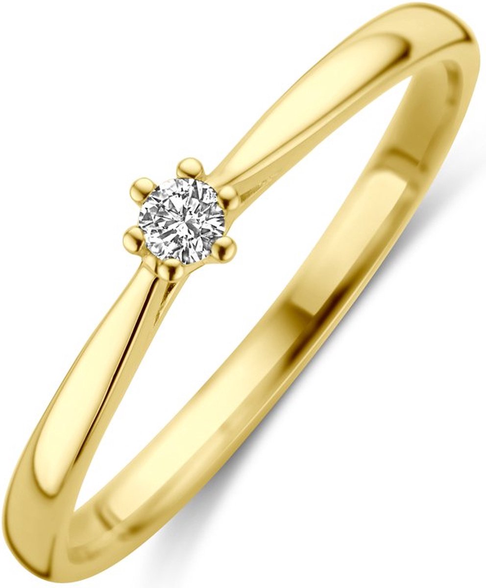 14K Geelgoud Ring Diamant 0.05Ct H Si 4030296