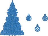 SDB063 Snijmal Nellie Snellen Christmas tree & baubles - kerstboom met 3 kerstballen - deco boom