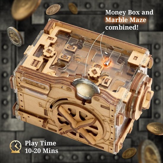Madame Jones Amazeing Safe - kbaan tirelire boîte à puzzle Escape Room jeu coffret cadeau coffre au trésor puzzle en bois 3D puzzles séquentiels boîte d'énigme adultes cadeau d'argent cadeau pour hommes.