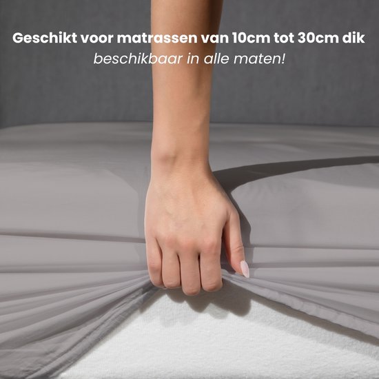 Superieur Hoeslaken - 140x200 cm - Grijs - 100% katoen van Utopia Bedding — afbeelding 5