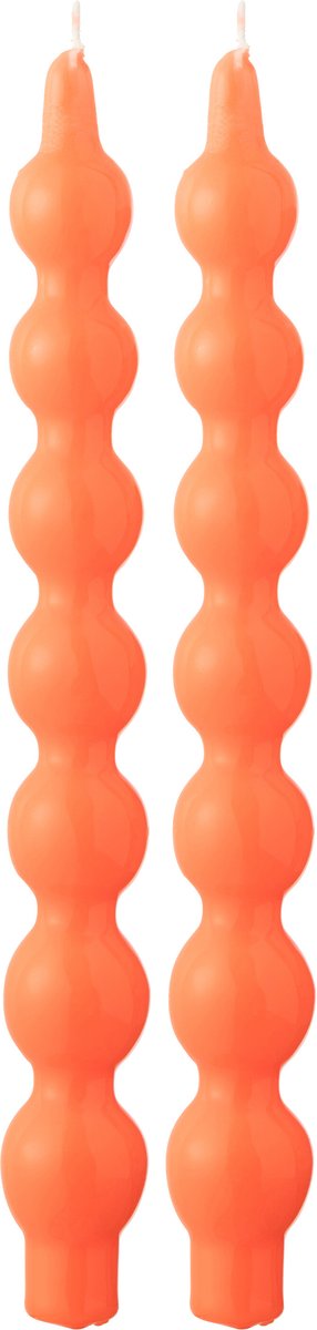 J-Line kaars Kalebas - fluo oranje - 5U - doos van 2 Rood
