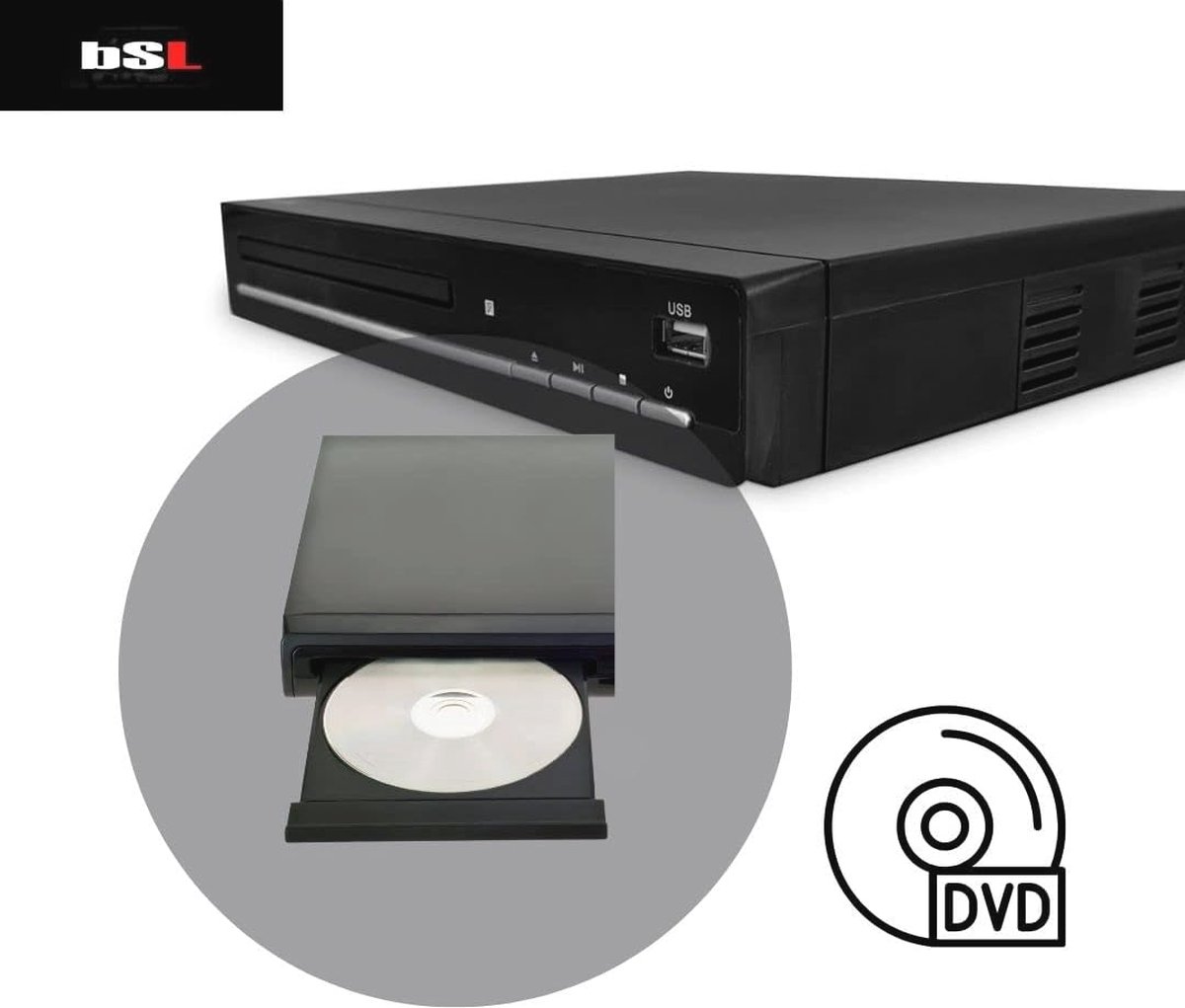 Multiformaat DVD/CD/MP3 Speler met HDMI en AV-uitgangen - Inclusief Afstandsbediening en Kabels