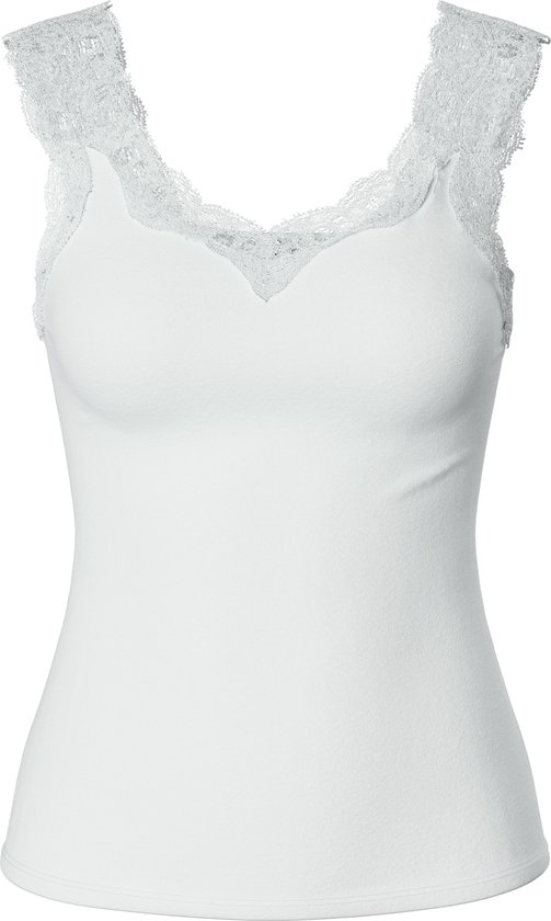 Top In Pizzo Caraco Pieces - 17106017 - Pcbarbera Noos Dentelle Top, Femme Taupe - Prêt-à-Porter Canottiera Donna Pizzo