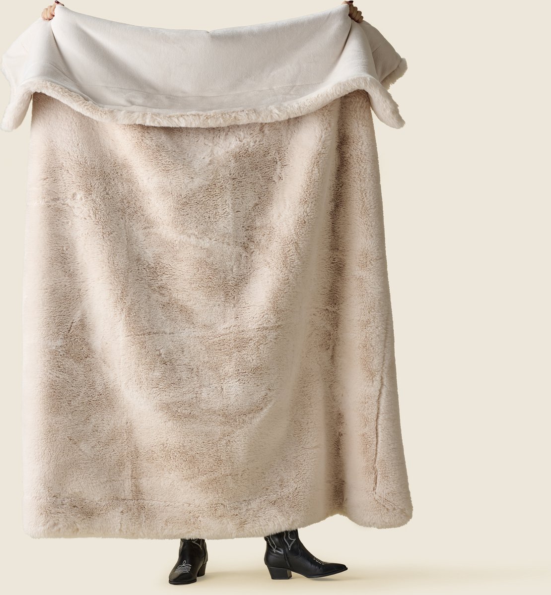 Plaids Cocooning - fleece deken - plaid - Fausse Fourrure Polar Bear Blanc - wit - Superzachte fleece - 200 cm x 150 cm