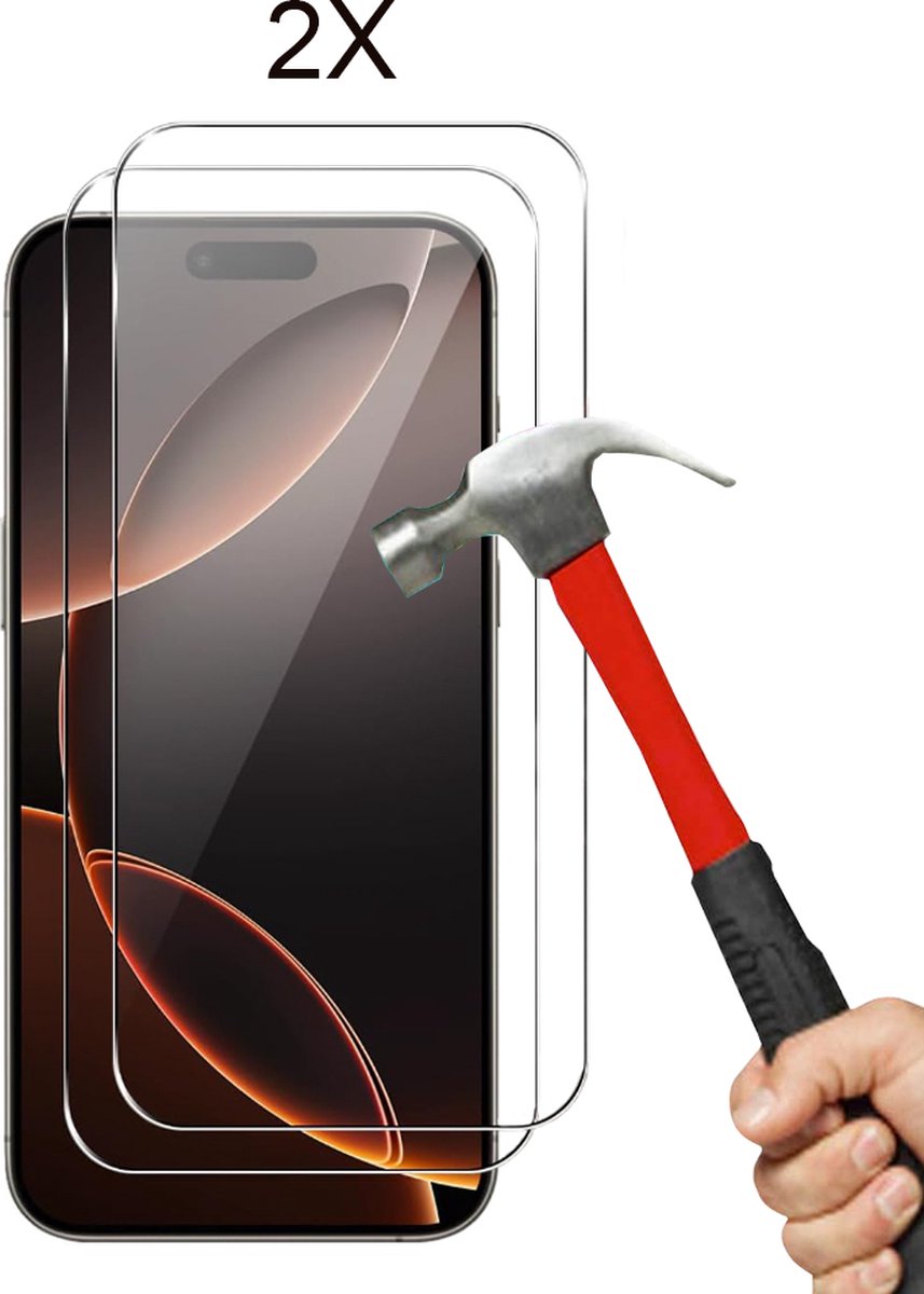 Geschikt voor iPhone 16 Plus Tempered Glass Screenprotector 2X Beschermgals Voordeelpak - Epicmobile
