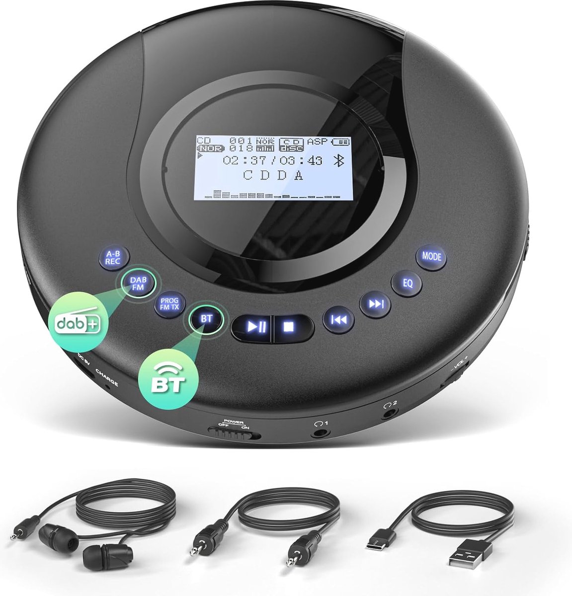 Goedkoopste Draagbare CD-speler met DAB /FM-radio en Bluetooth - Ideaal voor Auto en Reizen