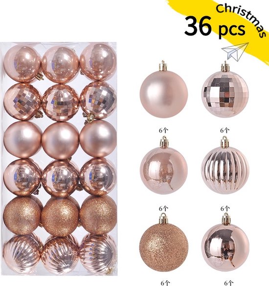 Mulaibdin 36 stuks kerstballen, kerstboomversieringen, zilveren kerstballen, vintage kerstballen