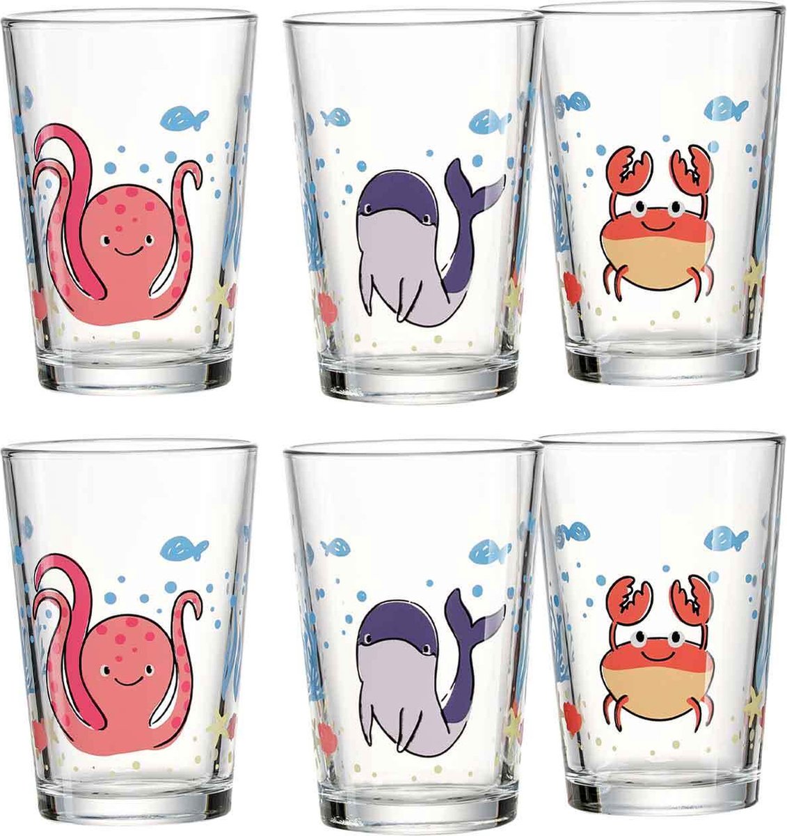 Kindergläser Unterwasserwelt 205 ml Set van 6