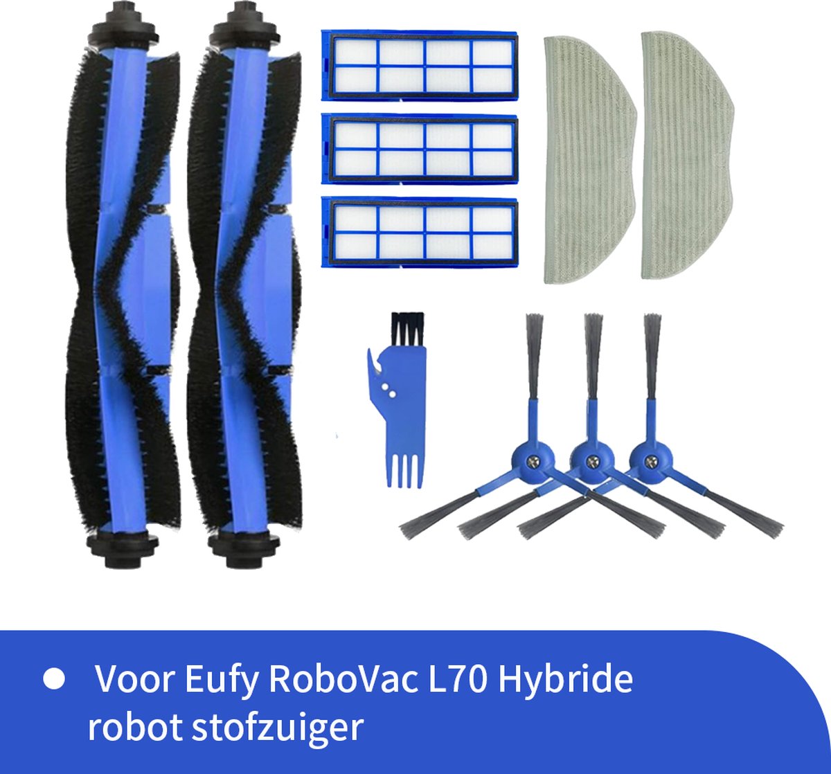 Onderdelen geschikt voor de Eufy L70 Hybrid robotstofzuiger van Replacements - Complete 11-delige set
