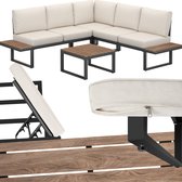 Bol.com tectake® Tuinset - loungeset 4-Delig - Weerbestendige Tuinmeubelen met Aluminium Frame en Polywood Tafel - Verstelbare R... aanbieding