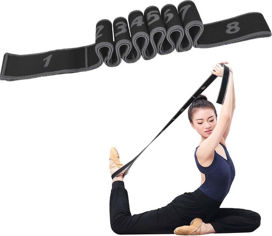 Wanfoou Elastische Widerstandsbänder - 2 Gurte Mit 8 Schlaufen Für Yoga, Stretching & Ganzkörpertraining