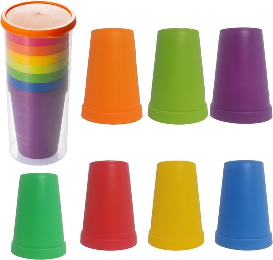 AOLUXLM Set Van 52 Herbruikbare Plastic Bekers – 480 Ml – Kleurrijk – Stapelbaar – Ideaal Voor Feestjes, BBQ, Kamperen En Verjaardagen
