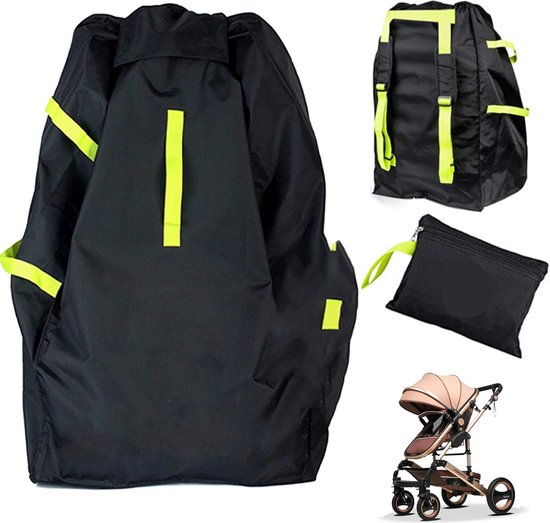 Foto: Transporttas reistas met rugzak schouderriem kinderwagen transporttas buggy opvouwbare draagtas grote opbergtas voor vliegtuig en opslag 86 x 45 x 45 cm zwart buggy tas