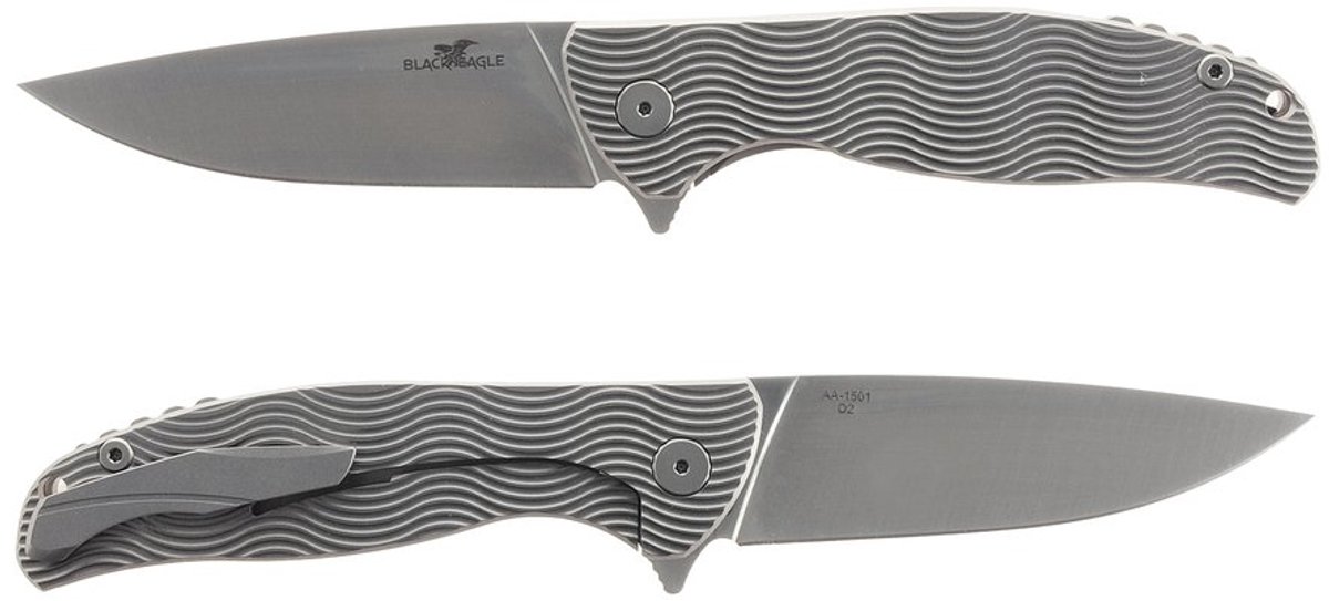 Black Eagle Wave Full Titanium Flipper Zakmes - Grijs