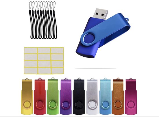 Clé USB 32 Go 10 pièces Clé USB 2.0 Clé Drive pivotante Flash Stockage Clé Drive Multicolore GB