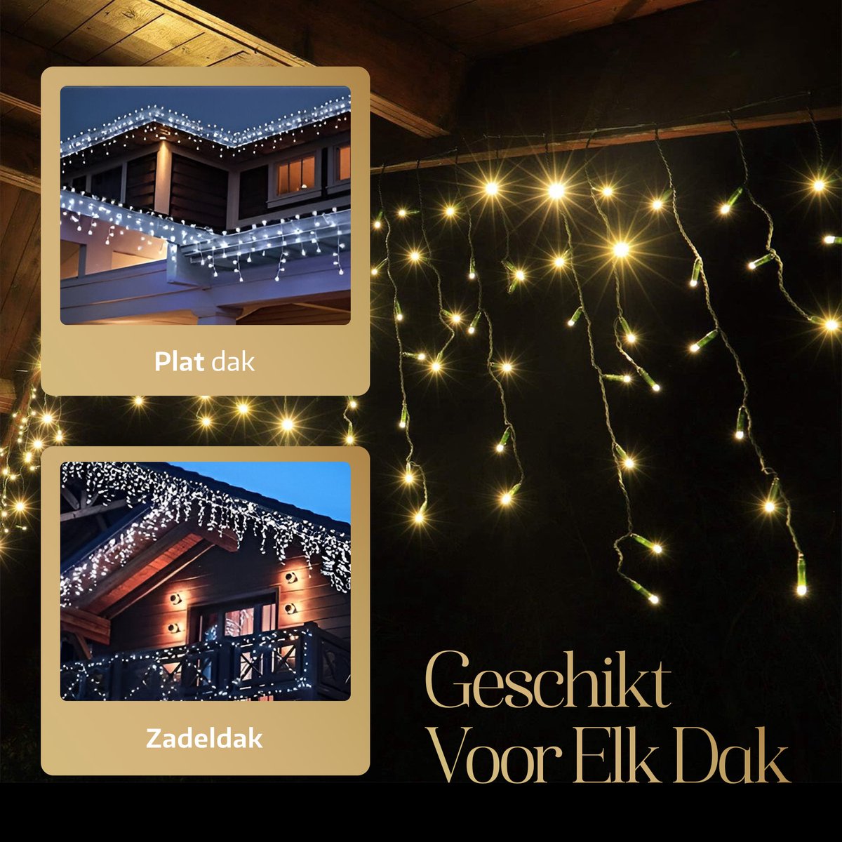 PEMOTech Kerstverlichting buiten, 16 buizen 576 LED 16 inch, meteorenregen lichten buiten, waterdichte ijspegellichten, Luces Navideñas para exteriores, wit, 50ft voor kerstboom, feest, tuindecoratie