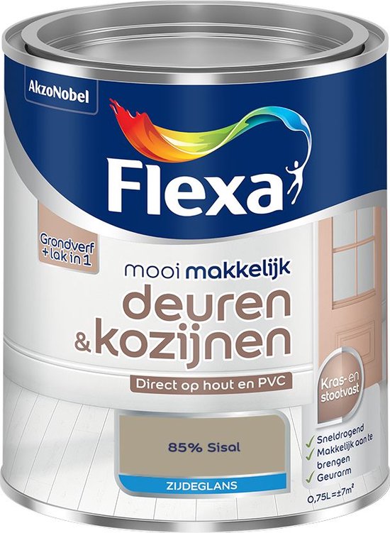 Flexa - Mooi Makkelijk Deuren & Kozijnen Zijdeglans - 85% Sisal - Mengverf - 750 Ml