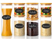 Bocaux de conservation Five Stars® - Set de 7 pièces - Pots en Verres avec couvercle - Sans BPA - Stylo gratuit et 16 Autocollants réinscriptibles - Pot à bonbons