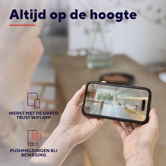 Trust IPCAM-2900 - WiFi Beveiligingscamera voor binnen - 3MP-resolutie - Nachtzicht - Human Detection - Pushmeldingen - Ingebouwde Sirene - Gratis App - Wit van Merkloos — afbeelding 3