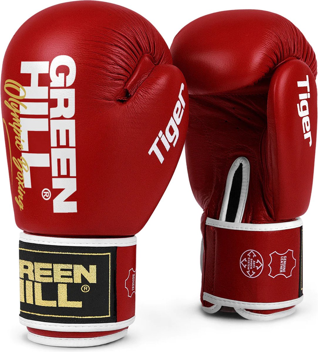 Green Hill Tiger 2.2 Bokshandschoenen - Leer - Rood (Beschikbaar in verschillende maten)