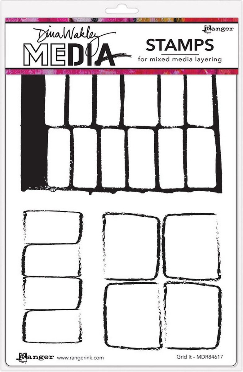 Ranger • Dina Wakley Media Cling Stamps Grid It