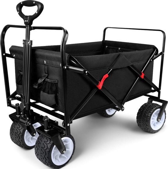 Opvouwbare opvouwbare bolderkar, strandkar met grote capaciteit, stabiele opvouwbare bolderkar, draagbaar, opvouwbare trolley voor sport, winkelen, kamperen