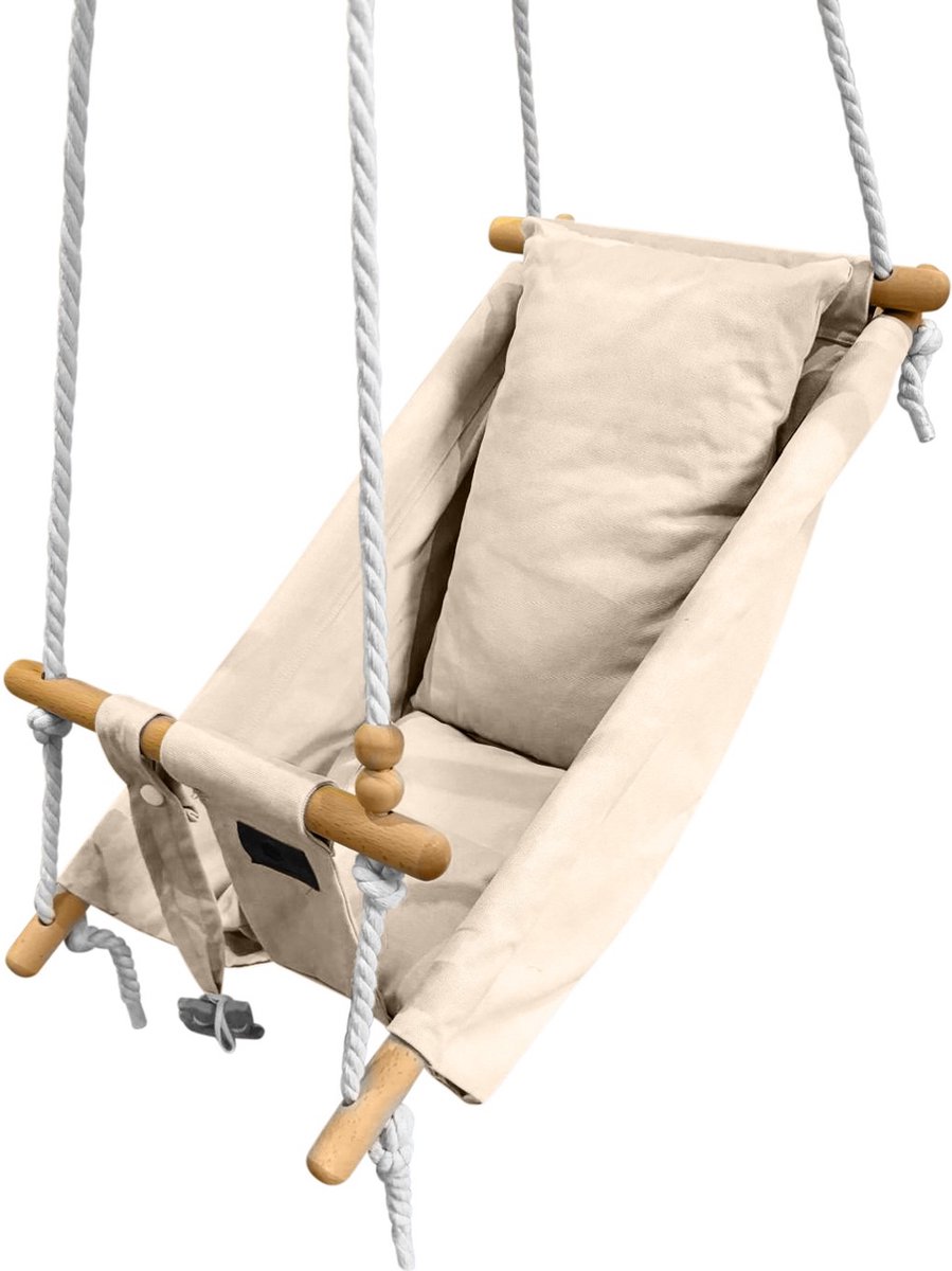 Goedkoopste Baby / Kinder Schommel - Baby Swing Zand - Size M-L - Ergonomische Schommelstoel - Inclusief Zachte Kussens, Veiligheidsriem en Bevestigingsmaterialen - Gemonteerd geleverd! - Perfect Cadeau voor de Feestdagen!