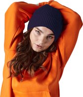 Beechfield Wintermuts - donkerblauw - volwassen - polyacryl - Beanie wintermuts