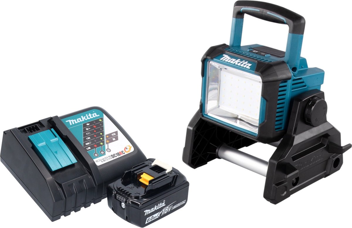 Makita DEADML 811 RG1 accu bouwspot 14,4 / 18 V 3000 lm LED + 1x oplaadbare accu 6,0 Ah + lader