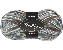 Sokkengaren, blauw/grijs harmonie, L: 200 m, 50 gr/ 1 bol - Incl. Gift