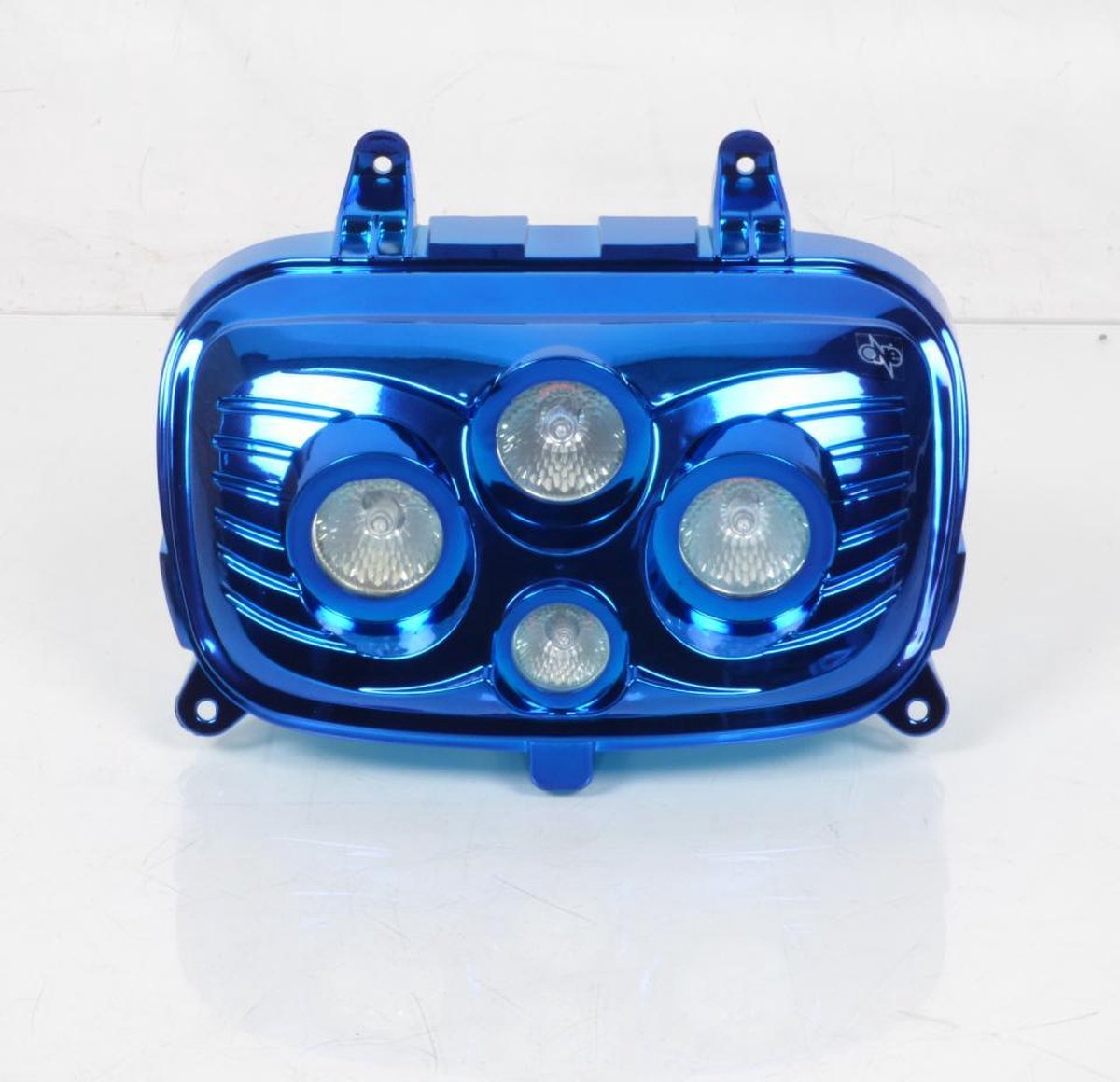 front optiek één voor scooter mbk 50 spirit 2004 chroom blauw nieuw