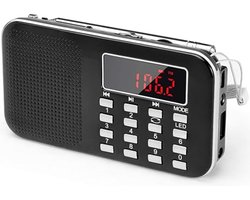 Noodradio - Radio Voor Noodsituatie - Radio Op Batterij - Noodpakket - Radio Oorlog - Radio Voor Rampen - Zwart - Noodrantsoen