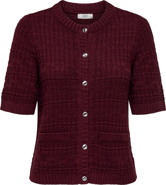 Cardigan Jacqueline de Yong Jdytikka S/s Cardigan col rond Knt 15351820 Cabernet Femme Taille - L