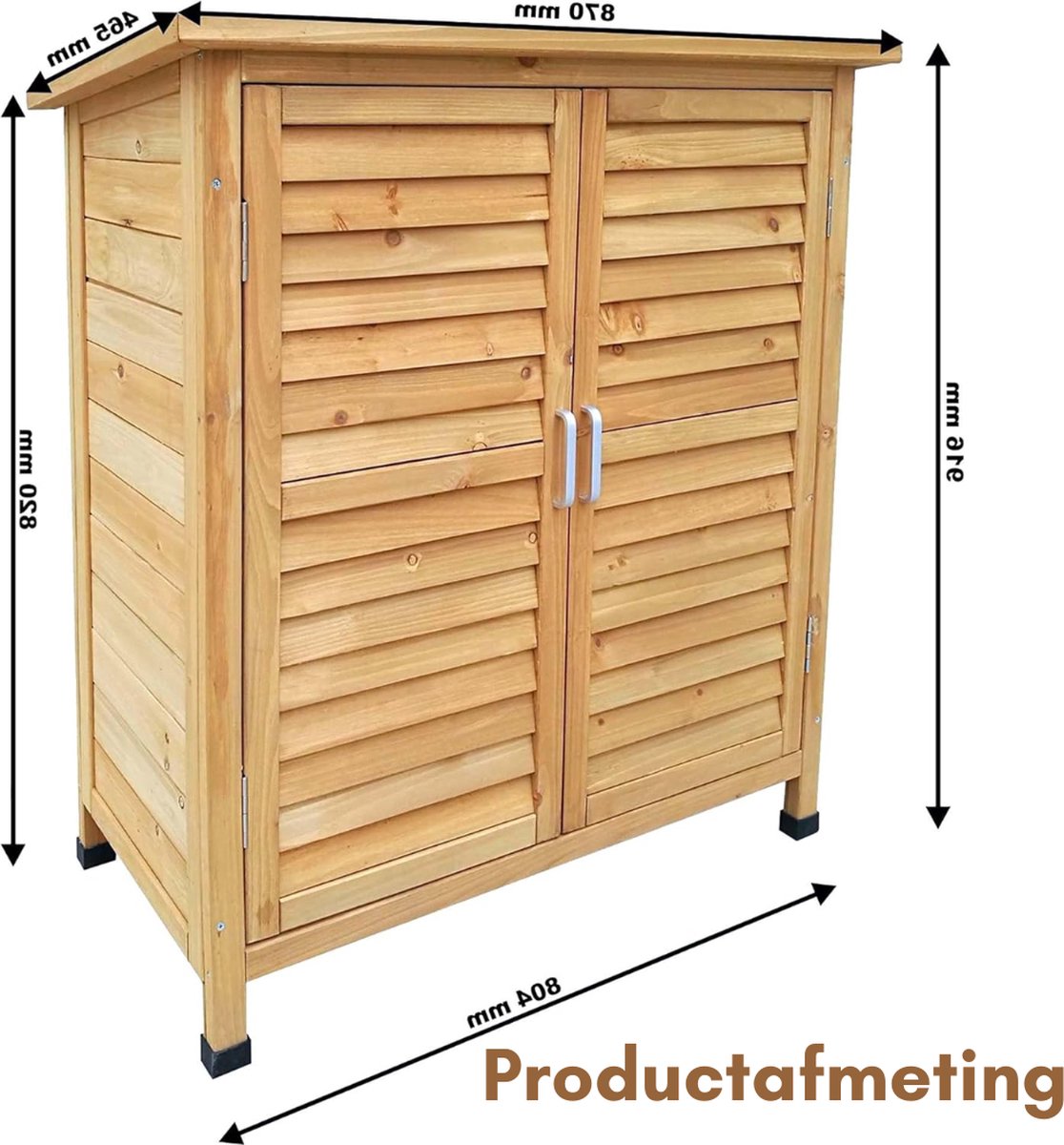 DD Tuinhuis Hout - Blokhut - Tuinhuisje - Gereedschapshuisje - 87x47x92cm - Bruin