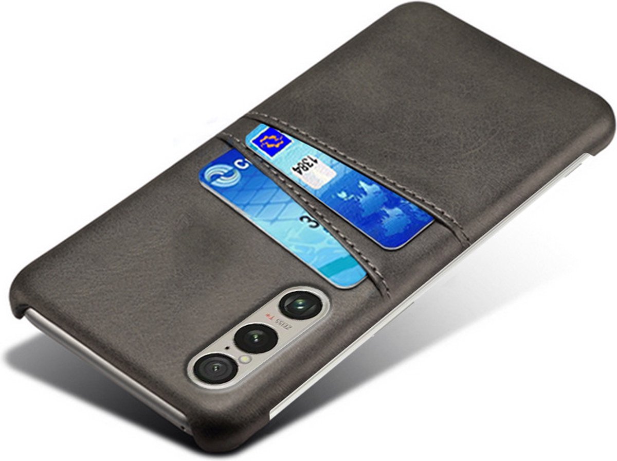Back Cover met Opbergvakjes + Gehard Glas Screenprotector voor Sony Xperia 1 VI _ Zwart